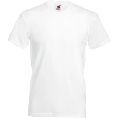 Afbeelding van Fruit Of The Loom Heren Valuegewicht V hals, T shirt met korte mouwen. (Wit) Maat 5XL