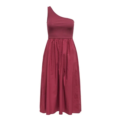 Afbeelding van ONLY Onliris LIFE ONE Shoulder Dress Jurk, Dames, Maat: Medium, Ruby wine