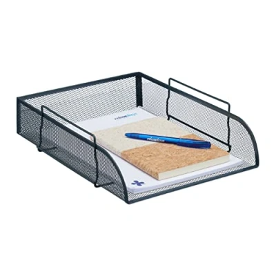 Afbeelding van Relaxdays brievenbak metaal stapelbare documentenbak bureau organizer A4 mesh design