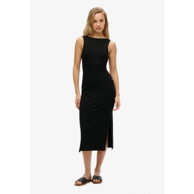 Afbeelding van Superdry Twist BACK MIDI Etuijurk, Dames, Maat: 36, Black