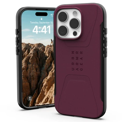 Afbeelding van Apple iPhone 16 Pro MagSafe Hoesje Kunststof UAG Hardcase/Backcover Rood Telefoonhoesje Shockproof/Valbescherming