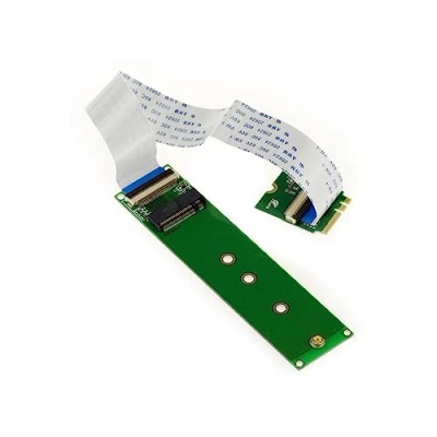 Afbeelding van KALEA INFORMATIQUE Verlengkabel type riser M.2 NGFF voor het monteren van een M2 PCIe M Key AHCI of NVMe SSD op E A poort met zacht tafelkleed 20 cm
