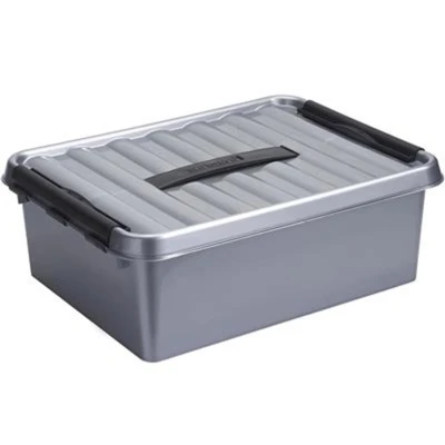 Afbeelding van SUNWARE Q Line Box 12 liter 40 x 30 14 cm zilver/zwart