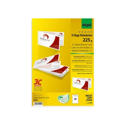 Afbeelding van Sigel visitekaartjes wit 180x55mm 225 gram 50 stuks SI LP838