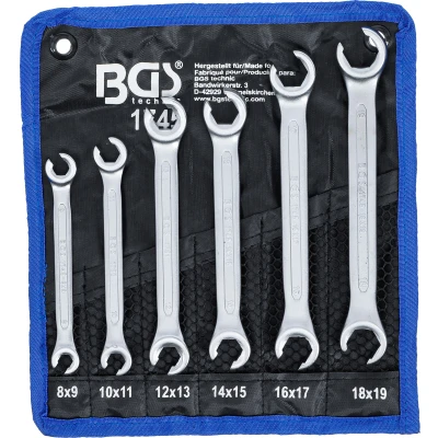 Afbeelding van BGS Open ringsleutelset 8 x 9 18 19 mm 6 delig