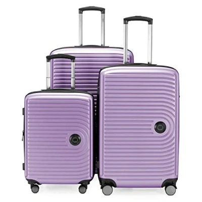 Afbeelding van HAUPSTSTADTKOFFER Mitte set van 3 koffers handbagage koffer 55 cm, middelgrote 68 cm + grote reiskoffer 77 harde schaal ABS, TSA, lila