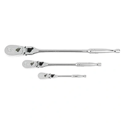 Afbeelding van GearWrench 3 delige set van 1/4&quot;, 3/8&quot; en 1/2&quot; Drive 84 Tand Locking Flex Head Teardrop Ratchet