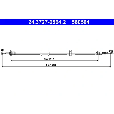 Afbeelding van Ate Handremkabel 24.3727 0564.2