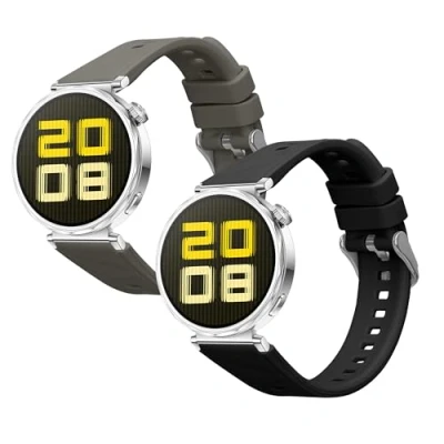 Afbeelding van kwmobile 2x horlogebandjes geschikt voor Huawei Watch GT5 41mm / Pro 42mm bandje Smartwatch bandjes van TPU Activity tracker horloge band in zwart grijs