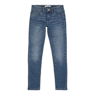 Afbeelding van Levi&#039;s Meisjes 710 super skinny jeans met stretch in de kleur Indigo, maat: 128 = 8 label