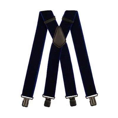 Afbeelding van Olata Extra Brede X Vorm Bretels met Dikke Stof 5 cm. Zwart/Koningsblauw (Zwarte Clips)