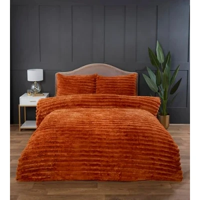 Afbeelding van Rabbit Faux Fur dekbedovertrek Oranje tweepersoons 200 x cm + 50 75
