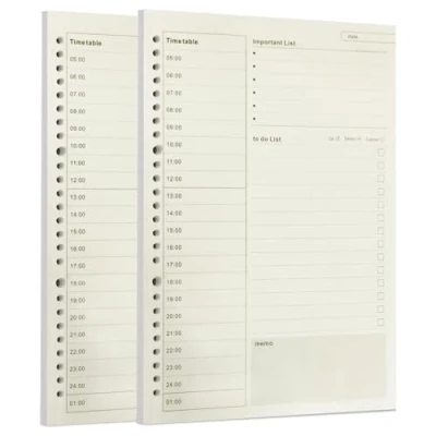 Afbeelding van Zelten Losbladig Gestanst Papier Vullingen for 26 Gaats Binder Persoonlijke Organisator Dagboek Notitieboek Navulbare Planner (Time Plan, B5/26 Hole)
