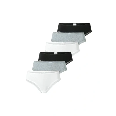 Afbeelding van Schiesser 6ER PACK Modern String Schwarz grau weiß, Dames, Maat: 40, weiß
