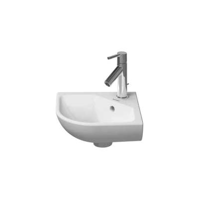 Afbeelding van Duravit Me by starck hoekfontein 43x38cm 1 kraangat met overloop wit