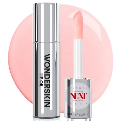 Afbeelding van Wonderskin Lip Rehab Serum Oil getinte lipolie, hydraterend, verzorgend en niet plakkerig met korallrosa tint voor droge lippen (Lover)