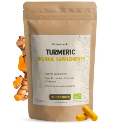 Afbeelding van Cupplement Kurkuma 100 Capsules Met Zwarte Peper Piperine Hooggedoseerd 600 MG Per Capsule Biologisch Antioxidant Curcumine Supplement Superfood Geen Poeder, Extract, Latte, Thee of Tabletten Curcuma Turmeric Curcumin