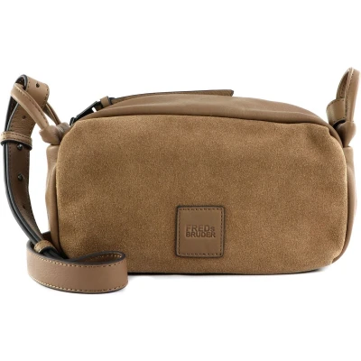 Afbeelding van FREDsBRUDER Leren Schoudertas Sually Camera Bag Coffee &amp; Cream Lichtbruin