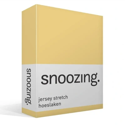 Afbeelding van Snoozing Jersey Stretch Hoeslaken Tweepersoons 120/130x200/220 cm Geel