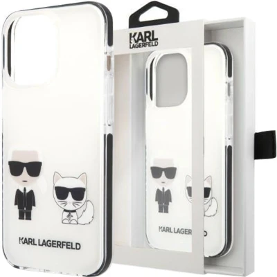 Afbeelding van Karl Lagerfeld KLHCP13STPEKCW hoesje voor iPhone 13 mini hardcase wit Karl&amp;Choupette