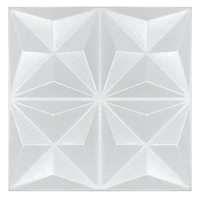 Afbeelding van 3D panelen, polystyreen, plafondpanelen, wandpanelen, piepschuim decors, plafonds, wandbekleding, 3 mm dik, 50 x cm / 4m², 16 stuks (wit 01)