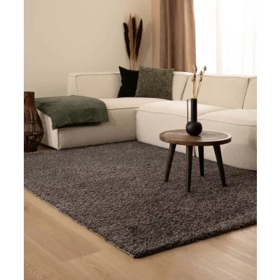 Afbeelding van Hoogpolig Vloerkleed Shaggy Trend Effen Grijs 80x150 Cm