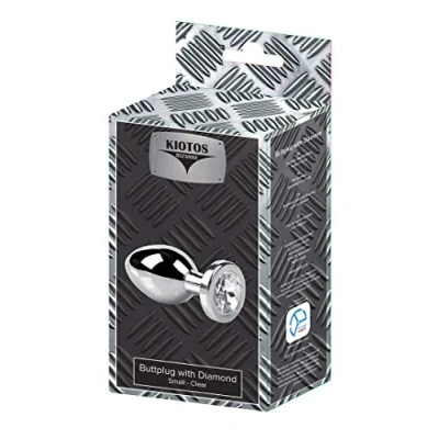 Afbeelding van Buttplug RVS met wit kristal small