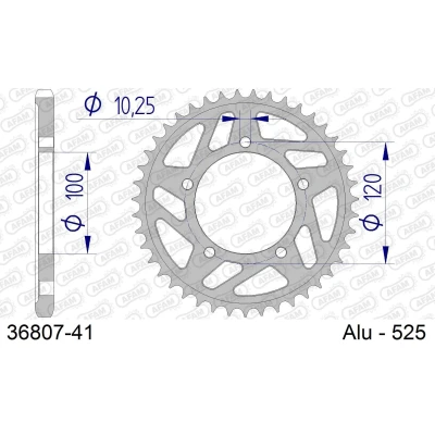 Afbeelding van AFAM Tandwiel Achterzijde Aluminium 41T 525