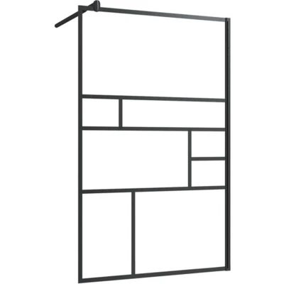 Afbeelding van vidaXL Inloopdouchewand 100x195 cm ESG glas transparant en zwart