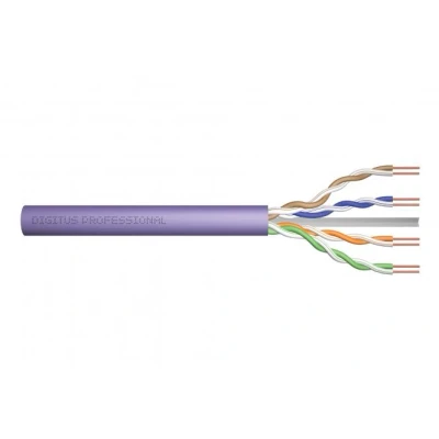 Afbeelding van DIGITUS 305 m Cat 6 Netwerkkabel U UTP Simplex BauPVO Dca LSZH Halogeenvrij 250 MHz koper AWG 23/1 PoE+ Compatible LAN kabel Installatiekabel Ethernetkabel Paars