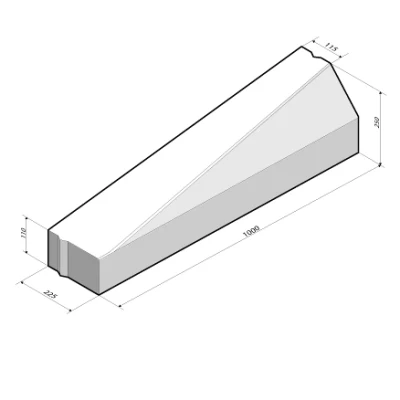 Afbeelding van Kijlstra Inritverloopband RWS 11,5/22,5x250 Rechts (DR) Grijs Onderdeel van een inritconstructie