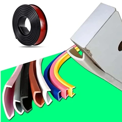 Afbeelding van Meubelband, U vormige TPE randbeschermstrips, randstrips van houten planken voor kast, kledingkast, tafel, werkblad, houtplaat en gevormde uitsparingen, randtape, randafwerking (5 m x 20 mm, zwart)
