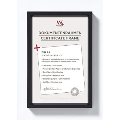 Afbeelding van walther design fotolijst zwart 21 x 29,7 cm (DIN A4) met passe partout, Steel Style kunststof lijst ES130B