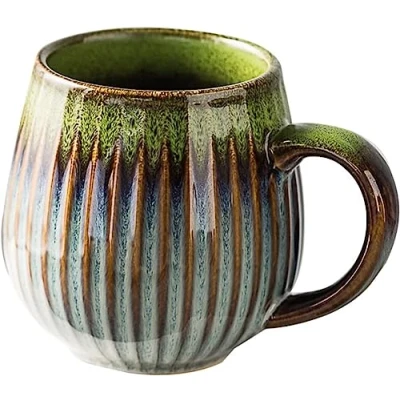 Afbeelding van grote koffiemok, cappuccino, mokken, aardewerk, mok 500 ml, kop, kopje theekopje met handvat, keramische koffiekop van porselein, kunstenaarsdesign