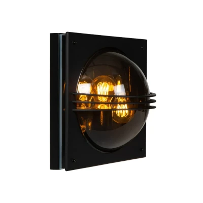 Afbeelding van Lucide Privas wandlamp 60W 30x30cm zwart