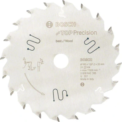 Afbeelding van Bosch Cirkelzaagblad Top Precision Best for Wood 165 x 20 1,8 mm,