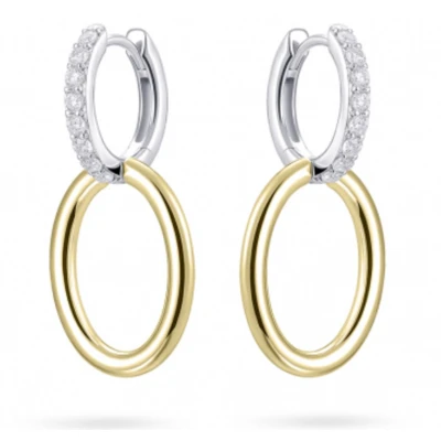Afbeelding van Schitterende Zilveren Oorbellen 14K Gold Plated en Zirkonia&#039;s