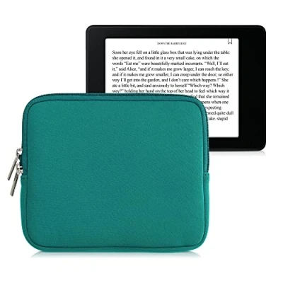 Afbeelding van kwmobile Neopreen e Reader Pouch Size 7 inch eReader Universele eBook Sleeve Case met rits, Polsband Petrol