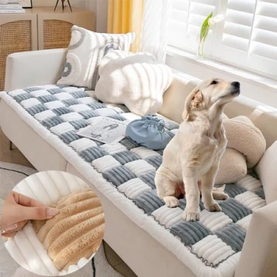 Afbeelding van Snugglepaw Pet Bed Couch Cover, Cover for Dogs Washable, Non Slip Covers Sofa, Dog Blanket Couch, Protector (24x24 inch (Mini),Blue)