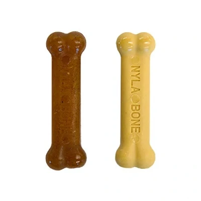 Afbeelding van Nylabone 983242 kauwbotten voor tandende en ijverig kauwende puppy&#039;s, dubbelverpakking, bijzonder kleine honden (tot 7 kg) XS