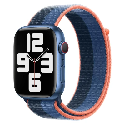 Afbeelding van Apple origineel Sport Loop Watch 42mm / 44mm 45mm 49mm Blue Jay Abyss MN5Q3ZM/A