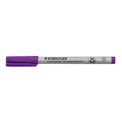 Afbeelding van STAEDTLER Lumocolor universele stift niet permanent, violet, brede punt ca. 1,0 2,5 mm, vochtig afwasbaar, voor bijna alle oppervlakken, 10 paarse foliestiften in kartonnen etui, 312 6
