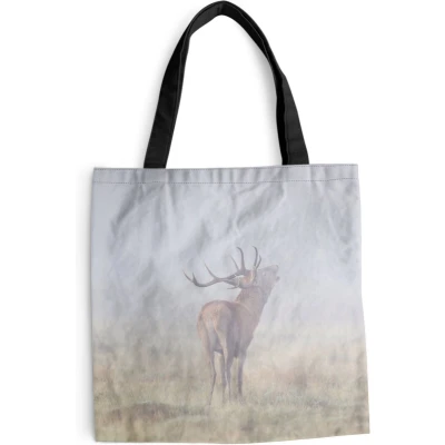 Afbeelding van MuchoWow® Schoudertas Strandtas Big Shopper Boodschappentas Hert Gras Mist 45x45 cm Katoenen tas