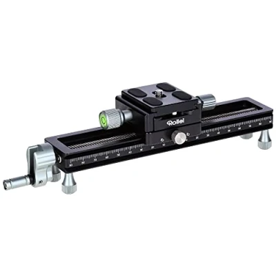 Afbeelding van Rollei Macroslee, stabiele foto/video macro instelslee voor DSLR en systeem fotocamera&#039;s. De perfecte fotoslee macrostapeling, zwart