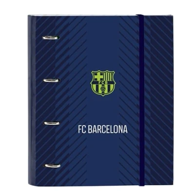 Afbeelding van Safta FC Barcelona Navy Blue Ringmap met 4 ringen, 35 cm, 100 A4 vellen, ideaal voor kinderen van verschillende leeftijden, comfortabel en veelzijdig, kwaliteit duurzaamheid, 27 x 3,5 32