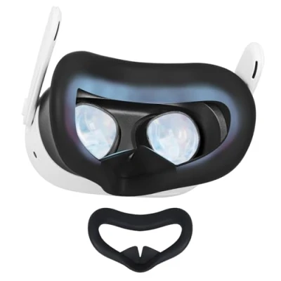 Afbeelding van YipuVR VR siliconen oogmasker voor Meta Quest 3S, anti zweet en lichtbestendige gezichtsbedekking, zachte textuur, hoes 3S headset accessoires (zwart)