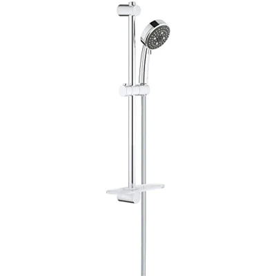 Afbeelding van Grohe vitalio comfort 100 doucheset 4 stralen chroom bestaat uit handdouche glijstang 600mm en doucheslang 26098000