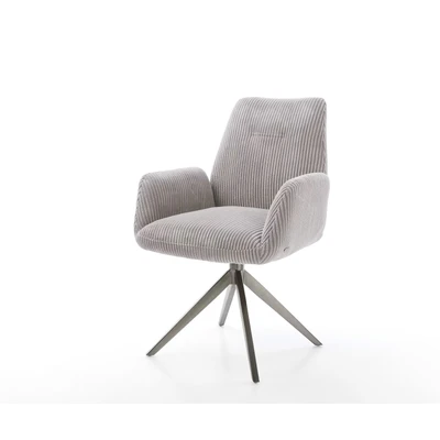 Afbeelding van DELIFE Draaistoel Zoa Flex koord zilver grijs kruisframe breed grafiet 360 draaibaar rocker functie pocketveer kern