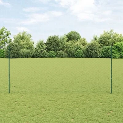 Afbeelding van vidaXL Omheining Palen 5 stuks U Channel Groen 140 cm Staal, Hexagonale 1,4x10 m Staal