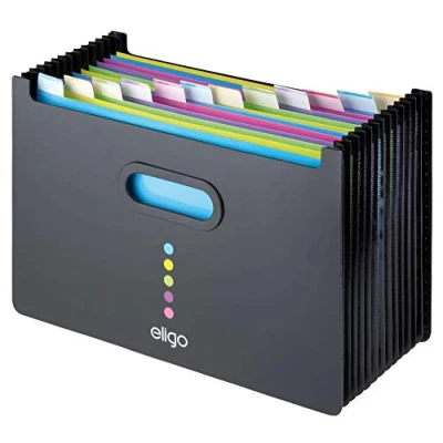 Afbeelding van Snopake Foolscap Eligo 13 delige bureau uitbreiding/organizer zwart pak van 1 Ref: 15859 Amazon Exclusive